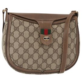 Borsa Sherry Line GG Supreme Web di GUCCI in PVC beige e oro 10 02 056 Auth BA8485 Beige D'oro