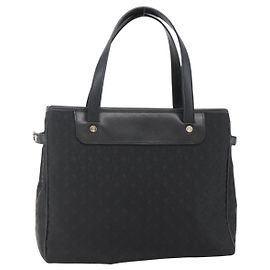 Céline CELINE C Macadam Canvas Handtasche Schwarz Silber Auth gh998 Schwarz Silber
