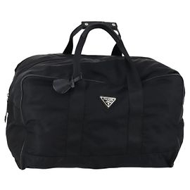 Sac Boston PRADA en nylon noir argent authentique 143769 Noir Argenté