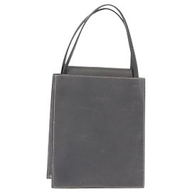 Hermès HERMES Bolso de Mano Lucy PM de Cuero Gris Auth BA8697 Castaño