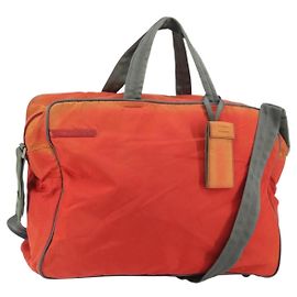 Prada Borsa Boston sportiva in nylon 2 in 1 rossa argento Auth 151448 Argento Rosso