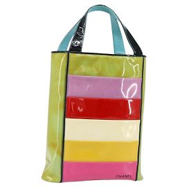 Sac Tote CHANEL Émail Multicolore Or CC Auth BA8262 Multicolore Doré