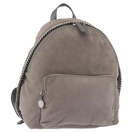 Autre Marque Stella MacCartney Falabella Chain Backpack Suede Gray Silver 410905 Auth am9135 Brown Silvery