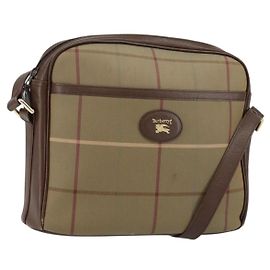 Autre Marque Bolsa de Ombro Nova Check em Lona Bege Dourada Auth ep11351 Bege Dourado