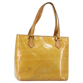 LOUIS VUITTON Sac à main Monogram Vernis Houston Beige M91004 LV Auth BA6986 Beige