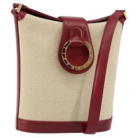 Autre Marque Borsa a Spalla TIFFANY&Co. in Tela Beige Oro Auth 146483 Beige D'oro