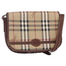 Autre Marque Borsa a Spalla Burberrys Nova Check PVC Beige Oro Auth 147010 Beige D'oro