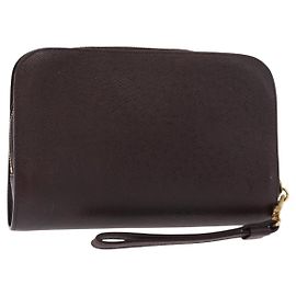LOUIS VUITTON Taiga Baikal Clutch Bag Acajou M30186 LV Auth am9432 Marrom