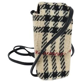 Burberry Nova Check Schultertasche aus Canvas Beige Auth 147566 Beige