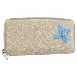 LOUIS VUITTON Taurillon Climbing Zippy Wallet Vertical Wallet M81573 Auth 150898 Cream