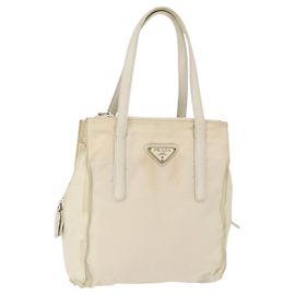 PRADA Handtasche aus Nylon Weiß Silber Auth bs30724 Silber Weiß