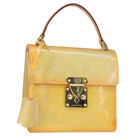 LOUIS VUITTON Sac à main Spring street Monogram Vernis Gris M91029 LV Auth 152515 Gris