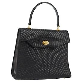 BALLY Borsa a mano in pelle nera e oro Auth 154724 Nero D'oro