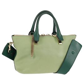 Chloé Bolsa de Mão Chloe Bailey em Couro 2way Verde Auth BA6835 Verde