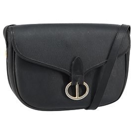 Borsa a spalla in tela a nido d'ape Christian Dior PVC nera e oro Auth BA7697 Nero D'oro