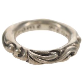 Chrome Hearts Scroll Band Ring Ag925 Silber #1 (JP Größe) Auth 152460M Silber