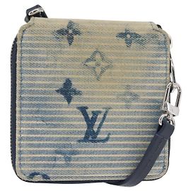 PORTAFOGLI COMPACT ZIPPY MONOGRAM ACQUERELLA BLU LOUIS VUITTON M80461 Auth 151307 Blu
