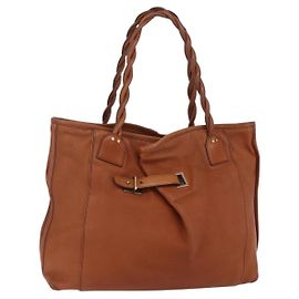Chloé Borsa Tote in Pelle Marrone Oro Auth am9764 Marrone D'oro