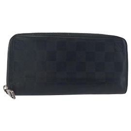 Portafoglio Zippy Verticale Damier Infini Nero LOUIS VUITTON N63549 LV Auth bs31260 Nero