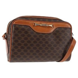 Céline Borsa a Spalla in Tela Macadam CELINE in Pelle PVC Marrone Auth ki6072 Marrone