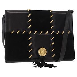 Borsa a Spalla Salvatore Ferragamo in Pelle Nera Oro Auth 153867 Nero D'oro