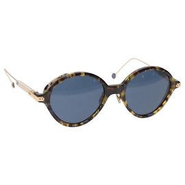 Gafas de sol Christian Dior de metal dorado Auth am9369 Dorado