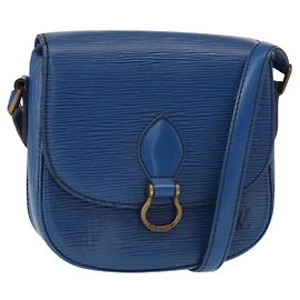 LOUIS VUITTON Bolsa de Ombro Epi Saint Cloud PM Azul M52195 LV Auth BA8480 Azul
