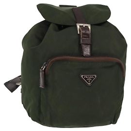 PRADA Rucksack aus Nylon Khaki Silber authentisch BA7769 Silber Khaki