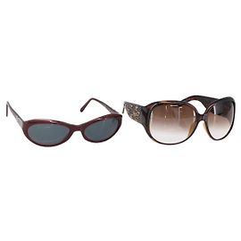 Occhiali da sole Salvatore Ferragamo Gucci in plastica 2 Set Nero Rosso Auth 147813 Nero Rosso