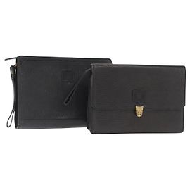 Autre Marque Borsa a mano Burberrys in pelle 2 pezzi nera e oro Auth bs31437 Nero D'oro