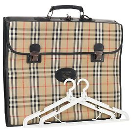 Autre Marque Burberrys Nova Check Garment Cover Canvas Leather Beige Gold Auth bs30652 Beige Golden