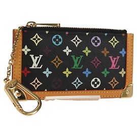 LOUIS VUITTON Multicolor Pochette Cles Coin Purse Black M13664 LV Auth 154947V Black