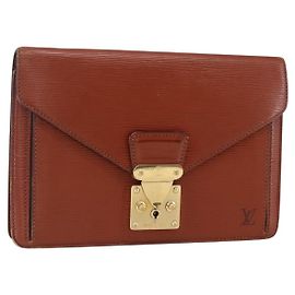 LOUIS VUITTON Sac à main Dragonne Epi Série Marron M52618 LV Auth th6531 Marron
