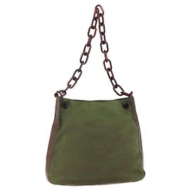 Bolso de cadena Prada de nylon caqui Auth bs29881 Caqui