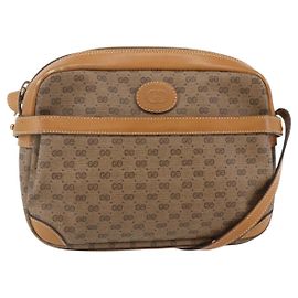 Gucci Borsa a Spalla Micro GG Supreme PVC Beige Oro 007 23 0017 Auth BA6745 Beige D'oro