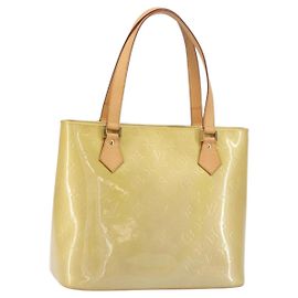 LOUIS VUITTON Bolso de Mano Monogram Vernis Houston Beige M91004 Auth LV ka558 Beige