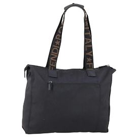 FENDI Tote Bag aus schwarzem Nylon mit Silber authentisch ep11611 Schwarz Silber