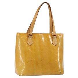 LOUIS VUITTON Sac à main Houston Monogram Vernis Beige M91004 LV Auth th6384 Beige