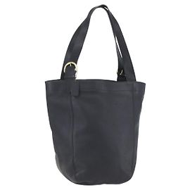 Coach Borsa Tote in Pelle Nera e Oro Auth am9799 Nero D'oro