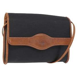 Borsa a Spalla Christian Dior Nylon Nero Oro Auth 151885 Nero D'oro