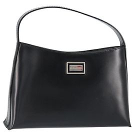 Sac à main en cuir noir et argent authentique BA7572 de BURBERRY Noir Argenté