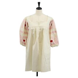 Miu Miu Macacão de algodão branco Auth 152442 Branco