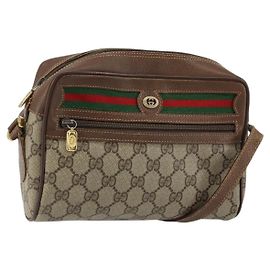 Borsa Sherry Line GG Supreme Web di GUCCI in PVC beige e rosso 56 02 087 Auth 151921 Rosso Beige