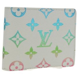 LOUIS VUITTON Carteira Slender Multicolor Cinza M14354 LV Auth 147576M Marrom
