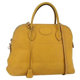Hermès HERMES Bolide 31 Sac à Main Cuir 2en1 Jaune Or Auth 145580 Doré Jaune