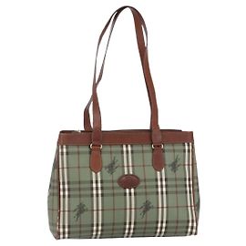 Autre Marque Sac fourre-tout Nova Check en PVC cuir vert or Auth 152895 Doré Vert