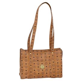 Borsa tote MCM Logogram Vicetos in pelle PVC marrone e oro Auth gh1080 Marrone D'oro
