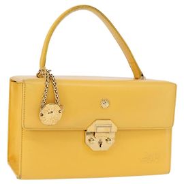 Sac à main Gianni Versace Sunburst en cuir jaune doré Auth BA8459 Doré Jaune