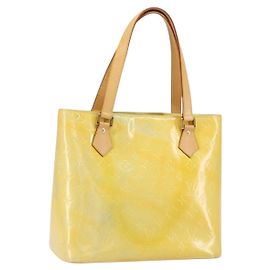 LOUIS VUITTON Sac à main Monogram Vernis Houston Gris M91053 LV Auth th6475 Gris