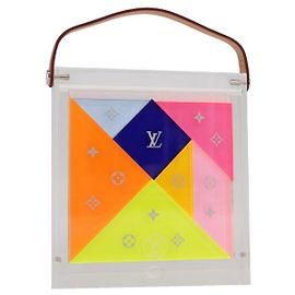 LOUIS VUITTON Puzzle Domino Glass Clear GI0480 LV Auth 155102M Other